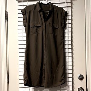 Express Military Green Shirt Dress